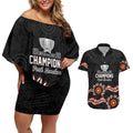 Cricket Australia Perth 6 Times Champions Couples Matching Off Shoulder Short Dress and Hawaiian Shirt