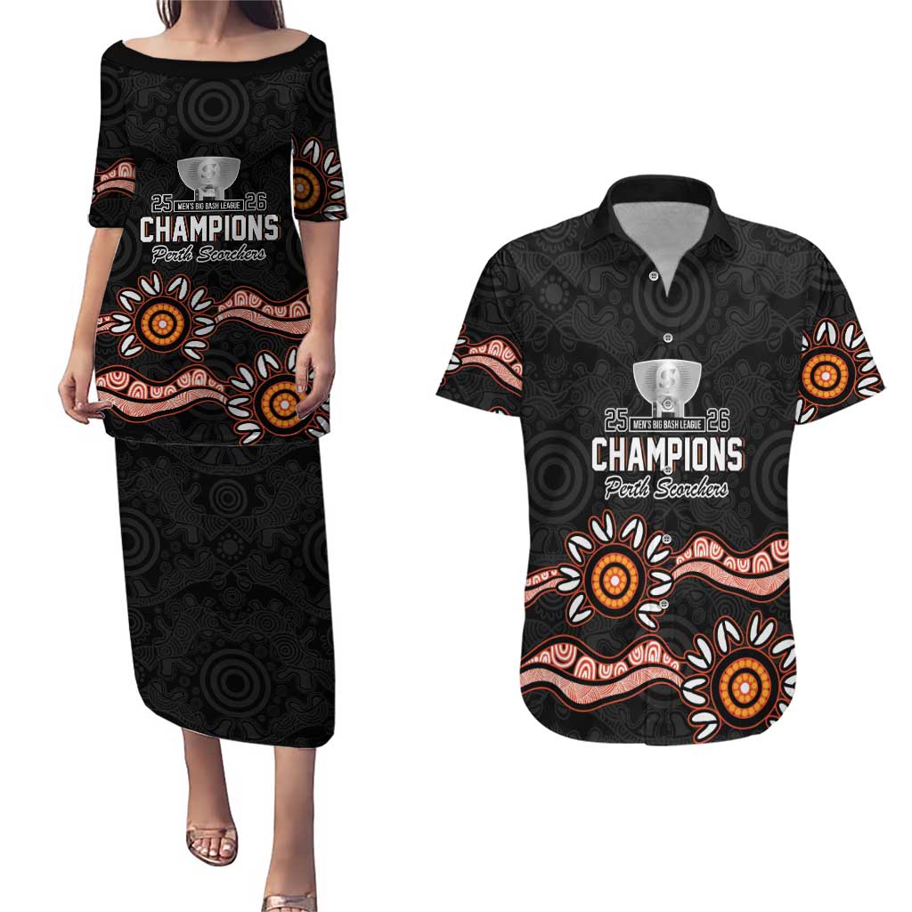 Cricket Australia Perth 6 Times Champions Couples Matching Puletasi and Hawaiian Shirt