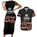 Cricket Australia Perth 6 Times Champions Couples Matching Short Sleeve Bodycon Dress and Hawaiian Shirt