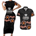 Cricket Australia Perth 6 Times Champions Couples Matching Short Sleeve Bodycon Dress and Hawaiian Shirt