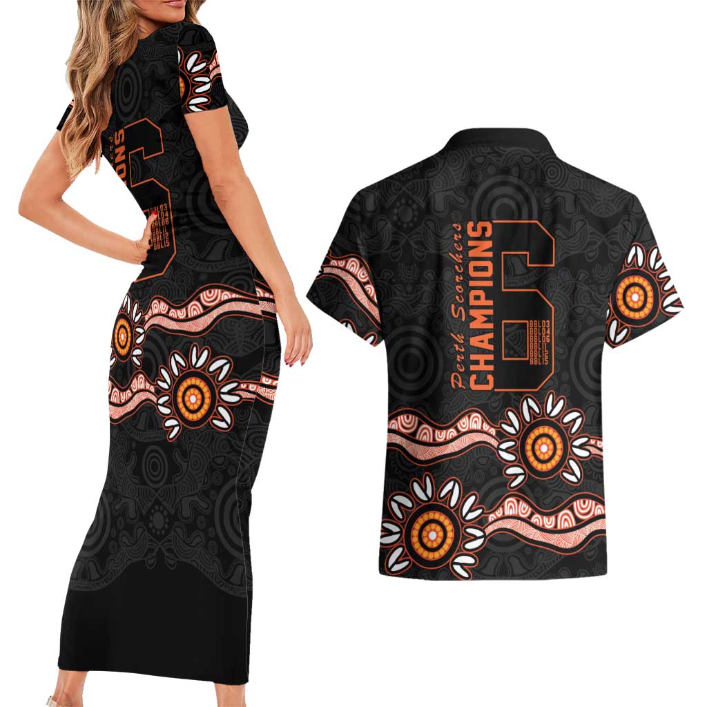 Cricket Australia Perth 6 Times Champions Couples Matching Short Sleeve Bodycon Dress and Hawaiian Shirt