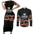 Cricket Australia Perth 6 Times Champions Couples Matching Short Sleeve Bodycon Dress and Long Sleeve Button Shirt