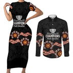 Cricket Australia Perth 6 Times Champions Couples Matching Short Sleeve Bodycon Dress and Long Sleeve Button Shirt