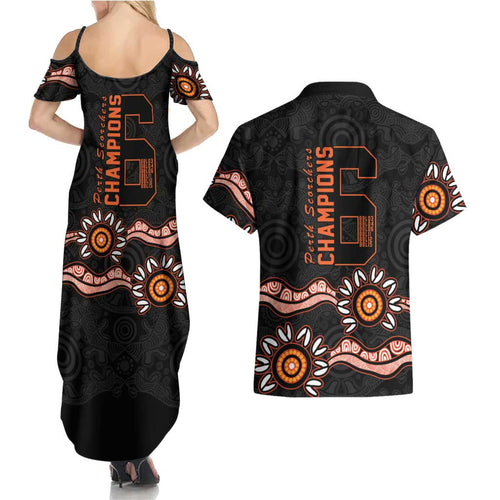 Cricket Australia Perth 6 Times Champions Couples Matching Summer Maxi Dress and Hawaiian Shirt