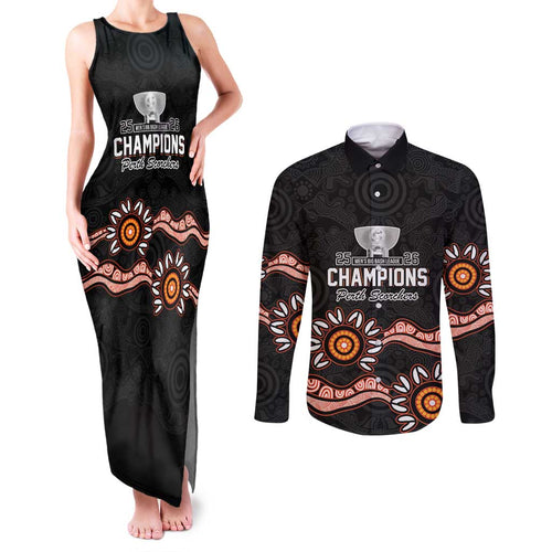 Cricket Australia Perth 6 Times Champions Couples Matching Tank Maxi Dress and Long Sleeve Button Shirt