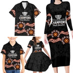 Cricket Australia Perth 6 Times Champions Family Matching Long Sleeve Bodycon Dress and Hawaiian Shirt