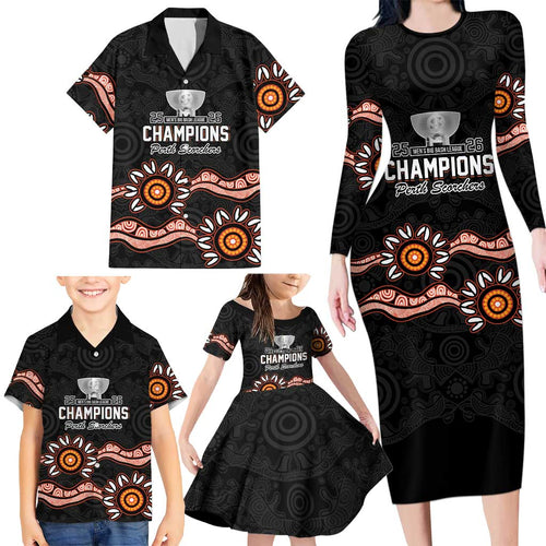 Cricket Australia Perth 6 Times Champions Family Matching Long Sleeve Bodycon Dress and Hawaiian Shirt