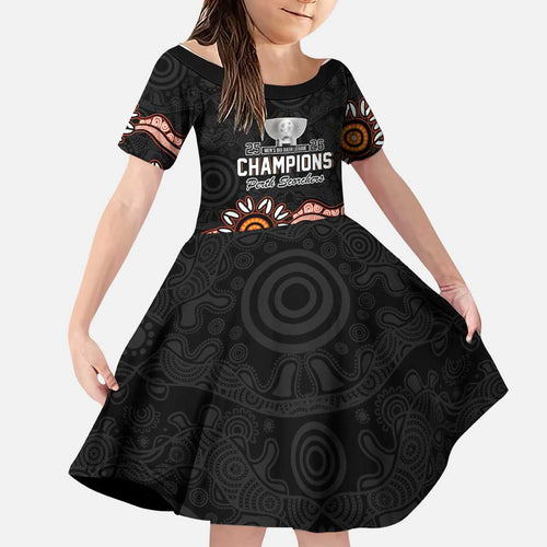 Cricket Australia Perth 6 Times Champions Family Matching Off The Shoulder Long Sleeve Dress and Hawaiian Shirt