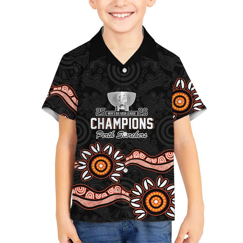 Cricket Australia Perth 6 Times Champions Family Matching Off The Shoulder Long Sleeve Dress and Hawaiian Shirt