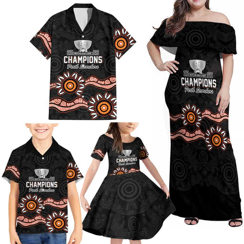 Cricket Australia Perth 6 Times Champions Family Matching Off Shoulder Maxi Dress and Hawaiian Shirt