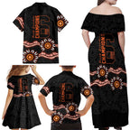Cricket Australia Perth 6 Times Champions Family Matching Off Shoulder Maxi Dress and Hawaiian Shirt