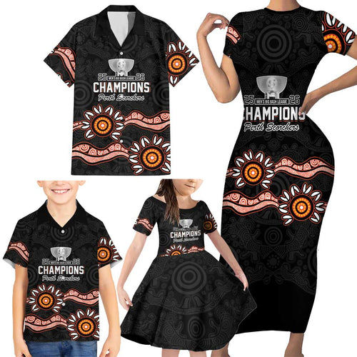 Cricket Australia Perth 6 Times Champions Family Matching Short Sleeve Bodycon Dress and Hawaiian Shirt