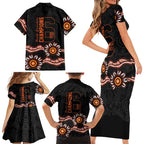 Cricket Australia Perth 6 Times Champions Family Matching Short Sleeve Bodycon Dress and Hawaiian Shirt
