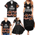 Cricket Australia Perth 6 Times Champions Family Matching Summer Maxi Dress and Hawaiian Shirt