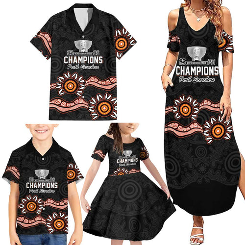 Cricket Australia Perth 6 Times Champions Family Matching Summer Maxi Dress and Hawaiian Shirt