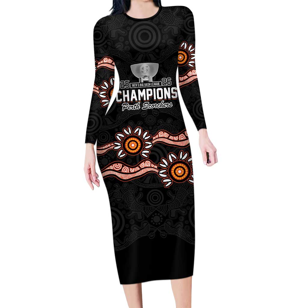 Cricket Australia Perth 6 Times Champions Long Sleeve Bodycon Dress