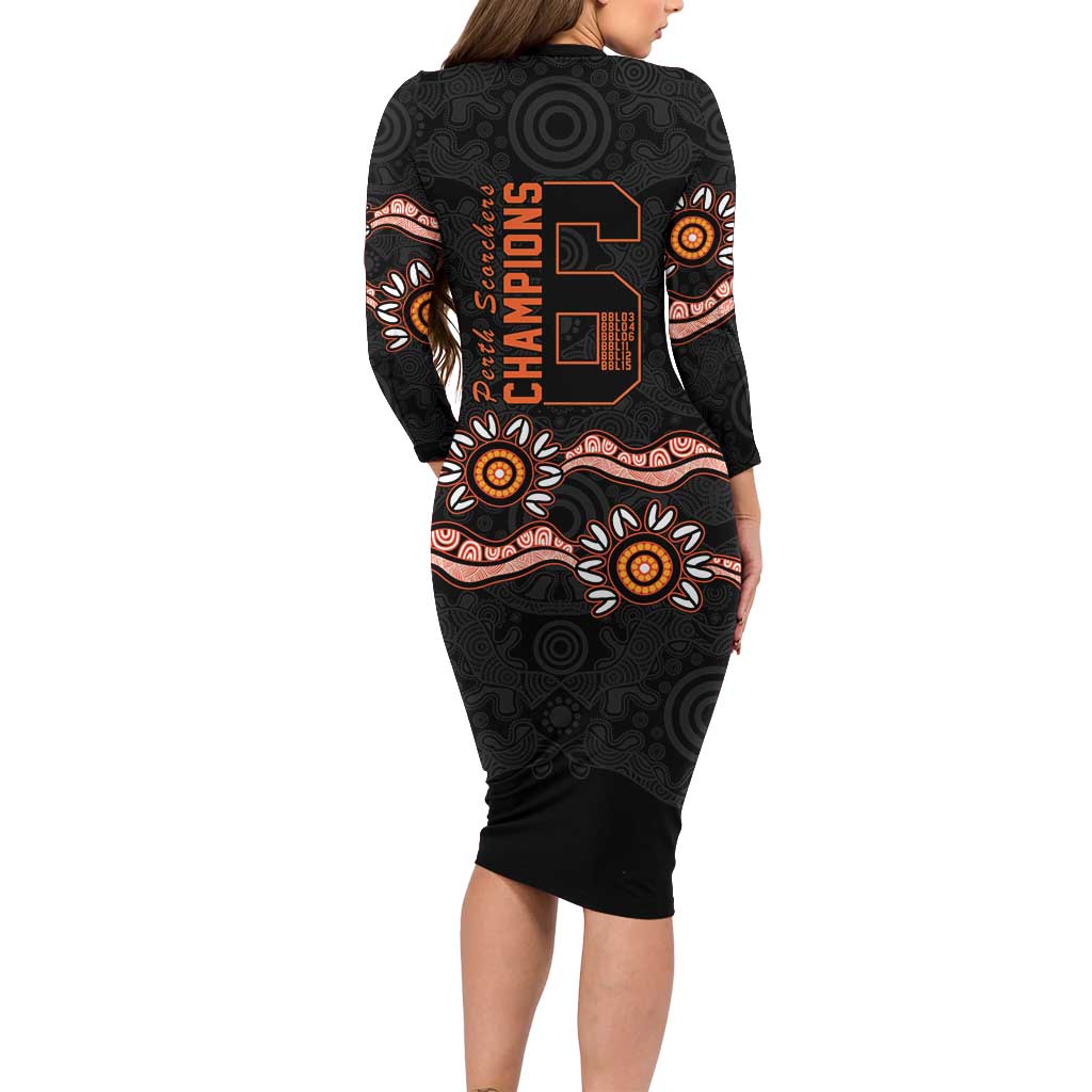 Cricket Australia Perth 6 Times Champions Long Sleeve Bodycon Dress
