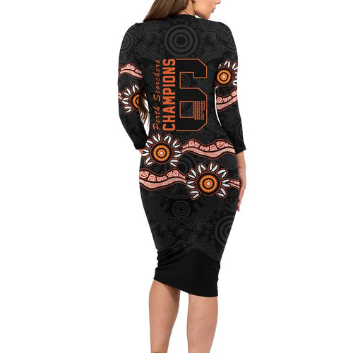 Cricket Australia Perth 6 Times Champions Long Sleeve Bodycon Dress