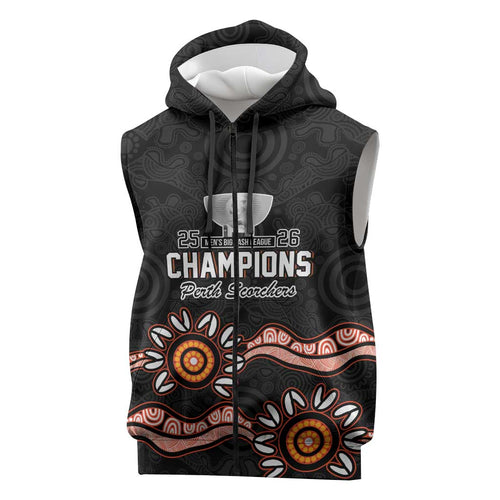 Cricket Australia Perth 6 Times Champions Sleeveless Zip Hoodie