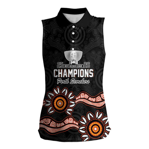 Cricket Australia Perth 6 Times Champions Women Sleeveless Polo Shirt