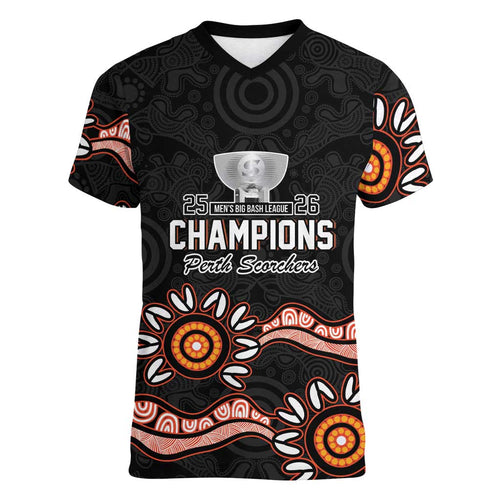 Cricket Australia Perth 6 Times Champions Women V-Neck T-Shirt