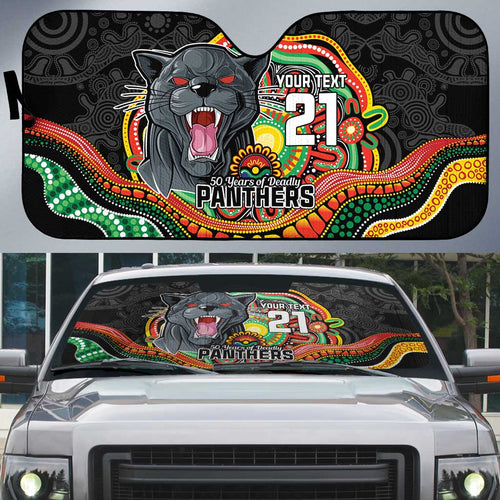 Custom Panthers Honouring First Nations Auto Sun Shade NAIDOC 2026 Deadly 50 Years