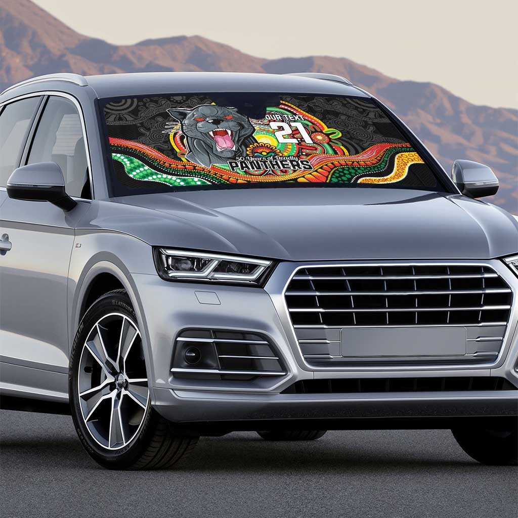 Custom Panthers Honouring First Nations Auto Sun Shade NAIDOC 2026 Deadly 50 Years