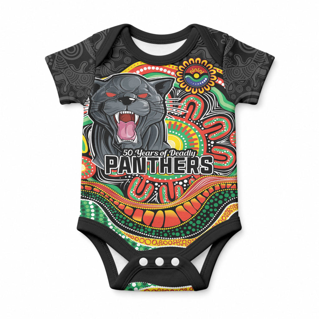 Custom Panthers Honouring First Nations Baby Onesie NAIDOC 2026 Deadly 50 Years