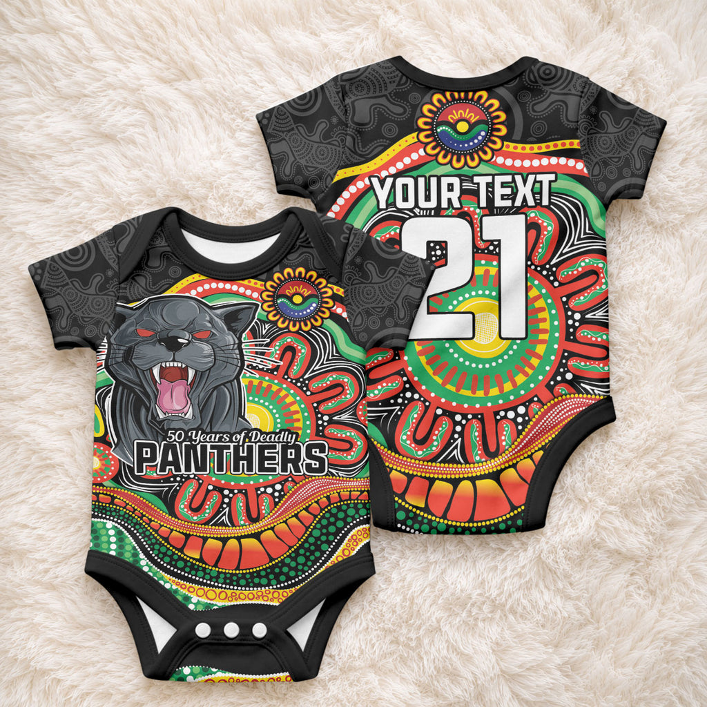Custom Panthers Honouring First Nations Baby Onesie NAIDOC 2026 Deadly 50 Years