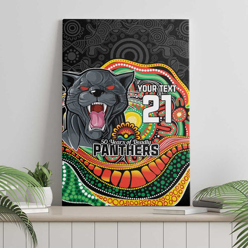 Custom Panthers Honouring First Nations Canvas Wall Art NAIDOC 2026 Deadly 50 Years