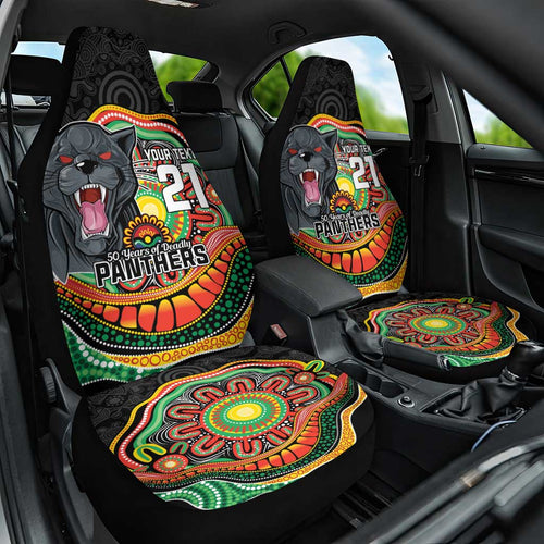 Custom Panthers Honouring First Nations Car Seat Cover NAIDOC 2026 Deadly 50 Years