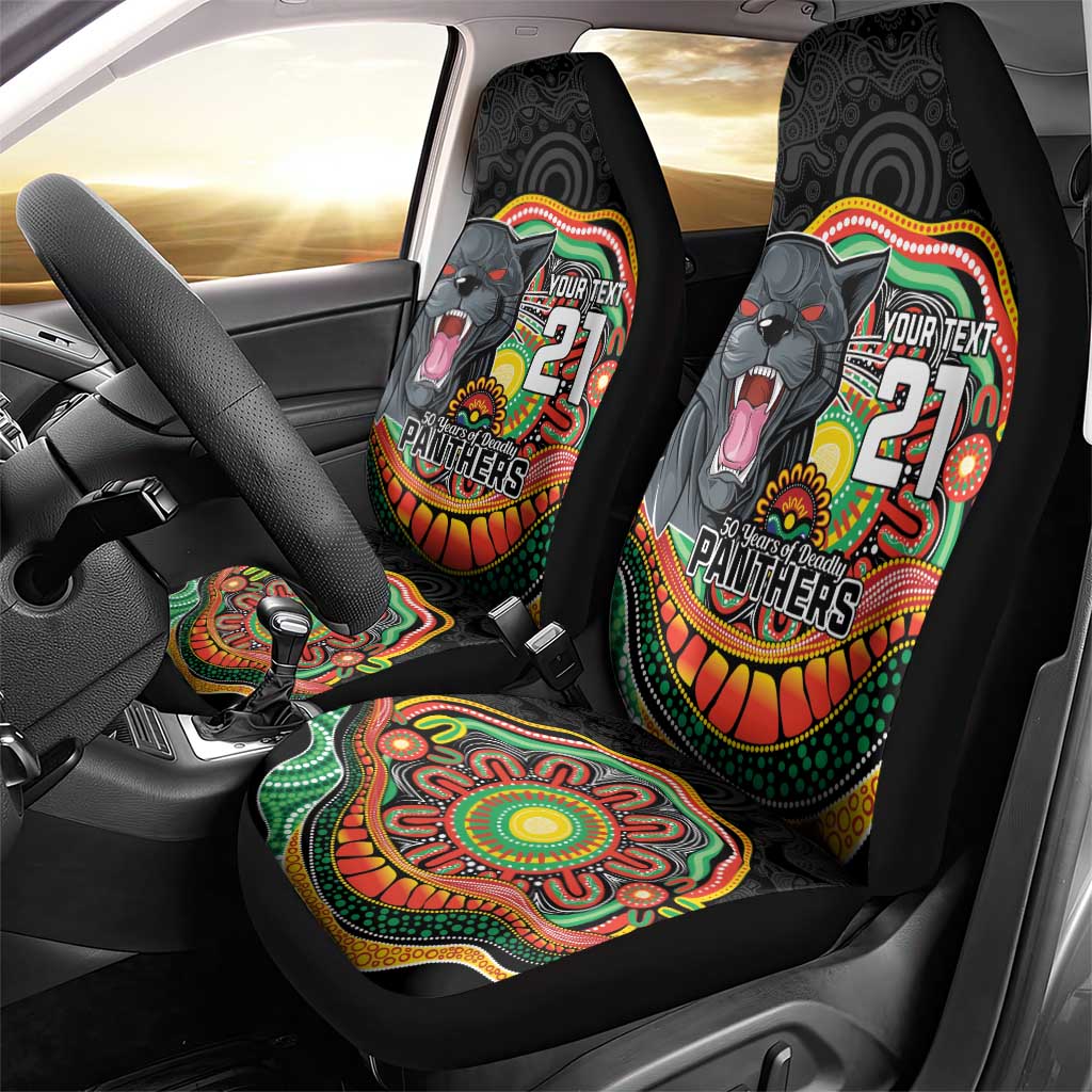 Custom Panthers Honouring First Nations Car Seat Cover NAIDOC 2026 Deadly 50 Years