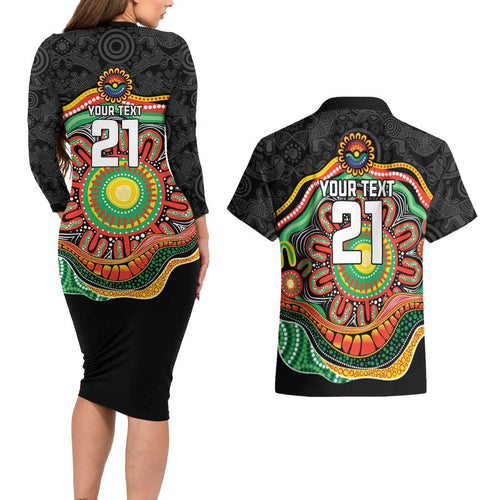 Custom Panthers Honouring First Nations Couples Matching Long Sleeve Bodycon Dress and Hawaiian Shirt NAIDOC 2026 Deadly 50 Years