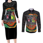 Custom Panthers Honouring First Nations Couples Matching Long Sleeve Bodycon Dress and Long Sleeve Button Shirt NAIDOC 2026 Deadly 50 Years