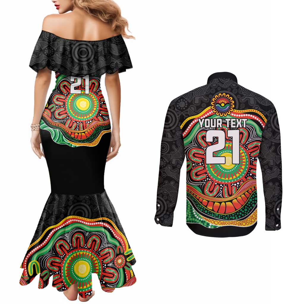 Custom Panthers Honouring First Nations Couples Matching Mermaid Dress and Long Sleeve Button Shirt NAIDOC 2026 Deadly 50 Years