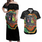 Custom Panthers Honouring First Nations Couples Matching Off Shoulder Maxi Dress and Hawaiian Shirt NAIDOC 2026 Deadly 50 Years