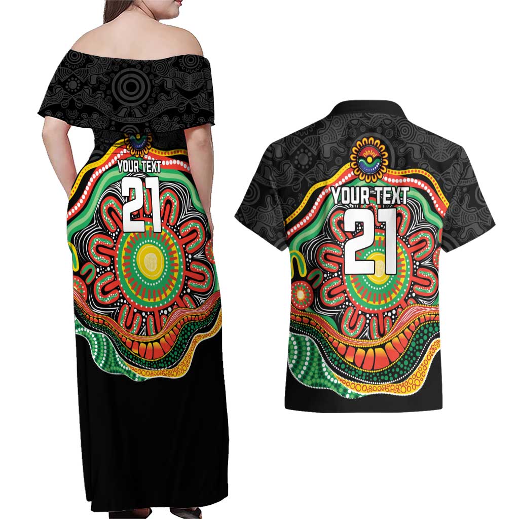 Custom Panthers Honouring First Nations Couples Matching Off Shoulder Maxi Dress and Hawaiian Shirt NAIDOC 2026 Deadly 50 Years