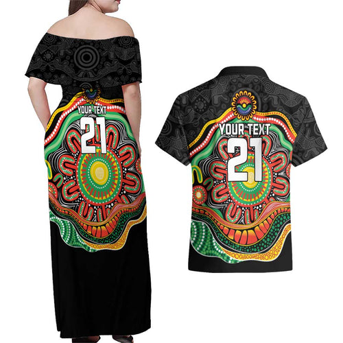 Custom Panthers Honouring First Nations Couples Matching Off Shoulder Maxi Dress and Hawaiian Shirt NAIDOC 2026 Deadly 50 Years