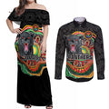 Custom Panthers Honouring First Nations Couples Matching Off Shoulder Maxi Dress and Long Sleeve Button Shirt NAIDOC 2026 Deadly 50 Years