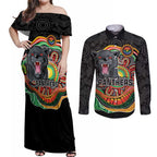 Custom Panthers Honouring First Nations Couples Matching Off Shoulder Maxi Dress and Long Sleeve Button Shirt NAIDOC 2026 Deadly 50 Years