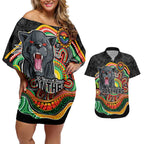 Custom Panthers Honouring First Nations Couples Matching Off Shoulder Short Dress and Hawaiian Shirt NAIDOC 2026 Deadly 50 Years