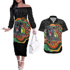 Custom Panthers Honouring First Nations Couples Matching Off The Shoulder Long Sleeve Dress and Hawaiian Shirt NAIDOC 2026 Deadly 50 Years