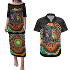 Custom Panthers Honouring First Nations Couples Matching Puletasi and Hawaiian Shirt NAIDOC 2026 Deadly 50 Years