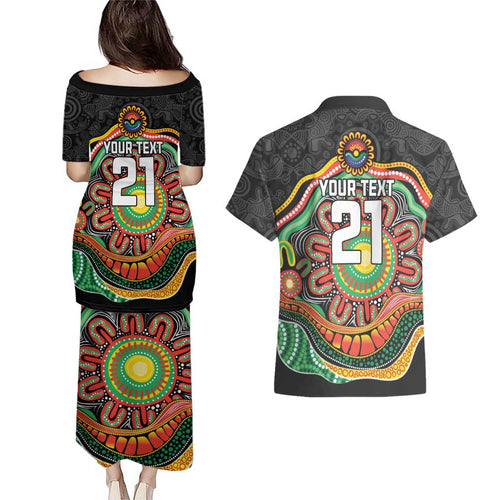 Custom Panthers Honouring First Nations Couples Matching Puletasi and Hawaiian Shirt NAIDOC 2026 Deadly 50 Years
