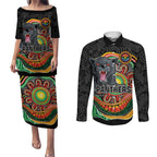 Custom Panthers Honouring First Nations Couples Matching Puletasi and Long Sleeve Button Shirt NAIDOC 2026 Deadly 50 Years