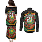 Custom Panthers Honouring First Nations Couples Matching Puletasi and Long Sleeve Button Shirt NAIDOC 2026 Deadly 50 Years