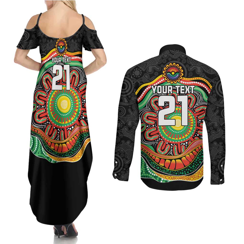 Custom Panthers Honouring First Nations Couples Matching Summer Maxi Dress and Long Sleeve Button Shirt NAIDOC 2026 Deadly 50 Years
