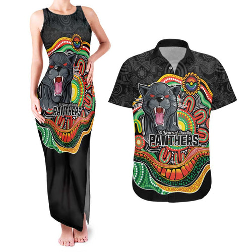 Custom Panthers Honouring First Nations Couples Matching Tank Maxi Dress and Hawaiian Shirt NAIDOC 2026 Deadly 50 Years