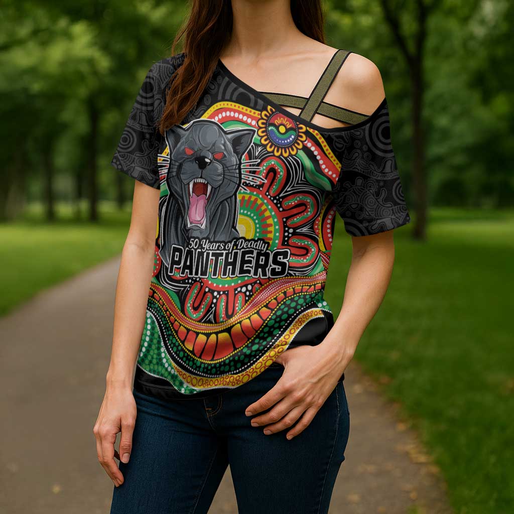 Custom Panthers Honouring First Nations Cross Shoulder Shirt NAIDOC 2026 Deadly 50 Years