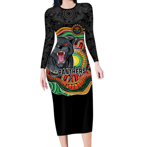 Custom Panthers Honouring First Nations Family Matching Long Sleeve Bodycon Dress and Hawaiian Shirt NAIDOC 2026 Deadly 50 Years